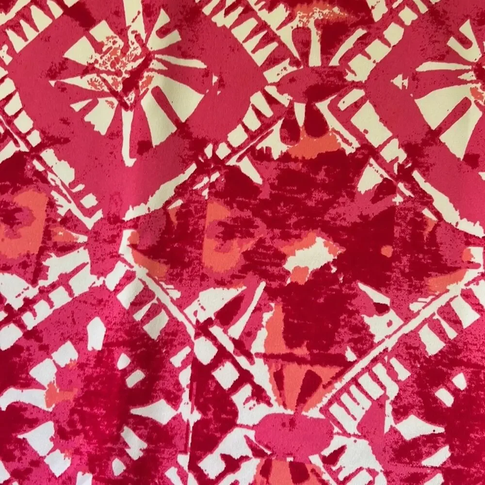 INC Pink & White Abstract Stretchy Pencil Skirt